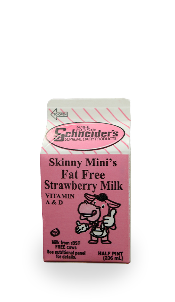 schneider's fat-free strawberry milk